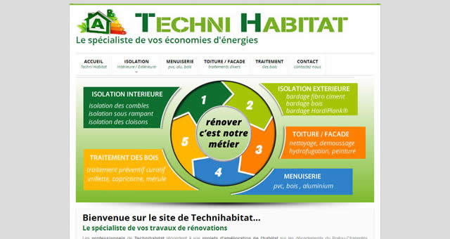 site vitrine de l'entreprise de rénovation TechniHabitat